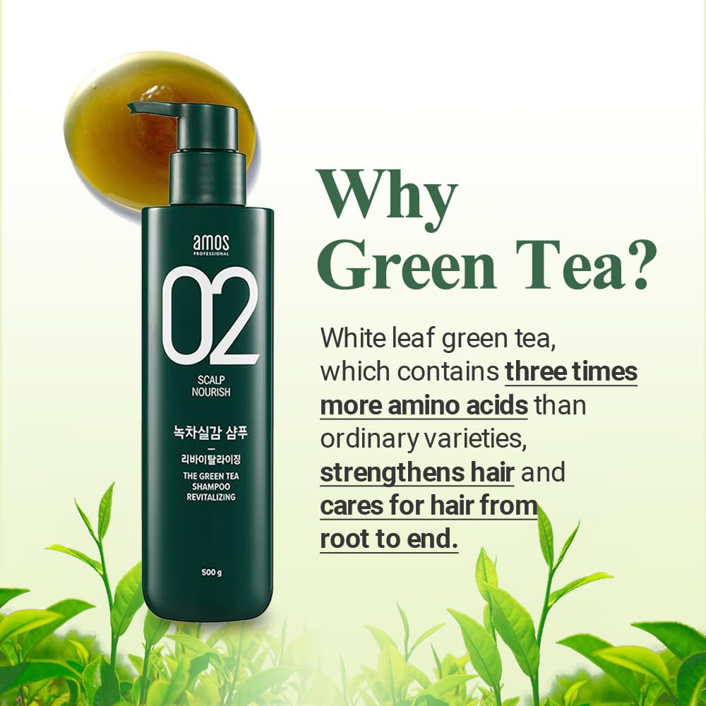 [AMOS] PROFESSIONAL The Green Tea Shampoo (500ml/16.9fl.oz) - Palace Beauty