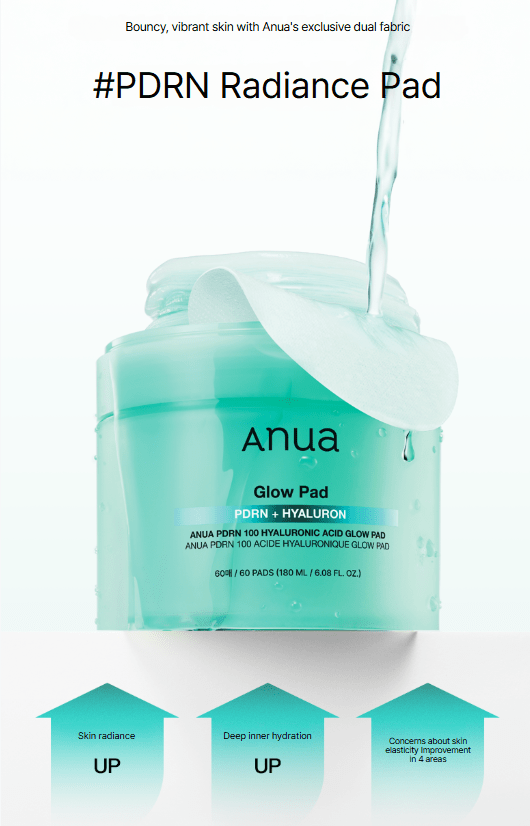 [Anua] PDRN 100 Hyaluronic Acid Glow Pad 60P - Palace Beauty