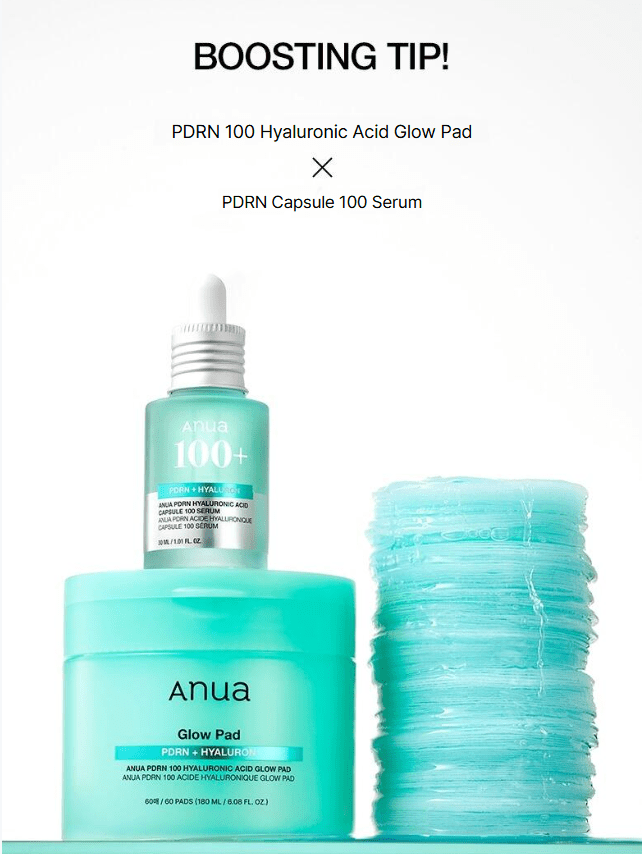 [Anua] PDRN 100 Hyaluronic Acid Glow Pad 60P - Palace Beauty