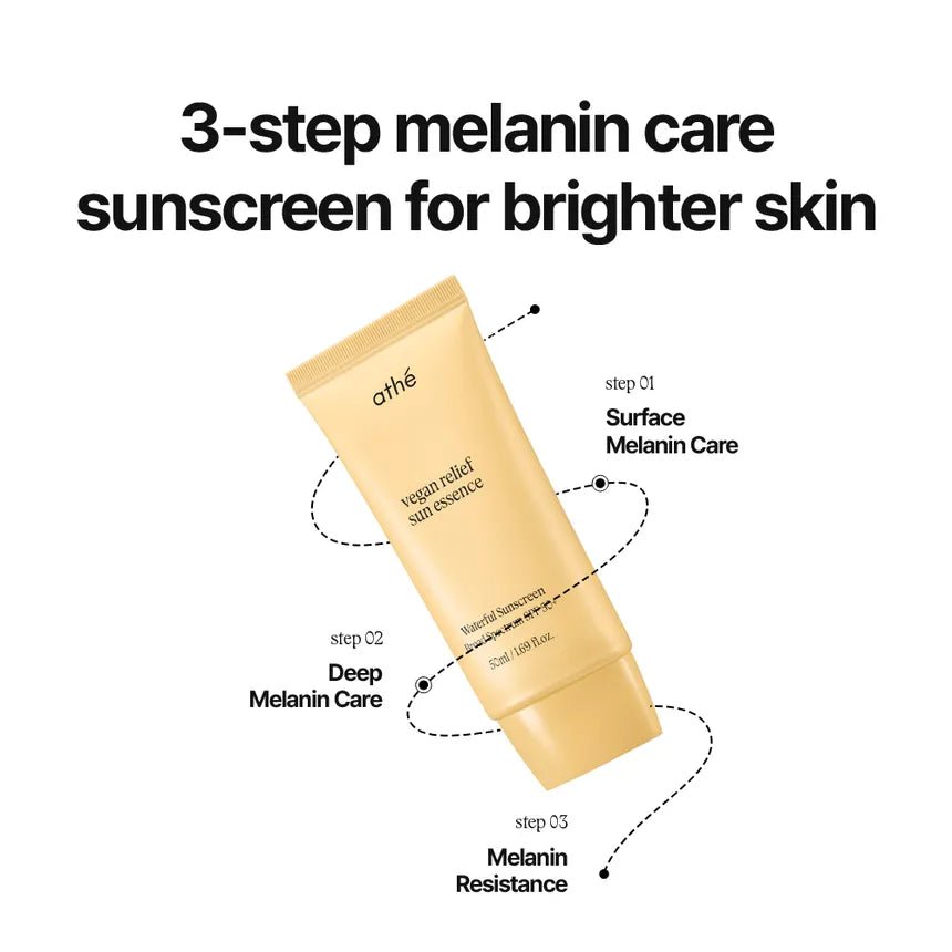 [athe] Vegan Relief Sun Essence waterful sunscreen broad spectrum SPF50+ 50ml - Palace Beauty