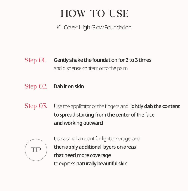 [CLIO] Kill Cover High Glow Foundation (multiple colors) - Palace Beauty