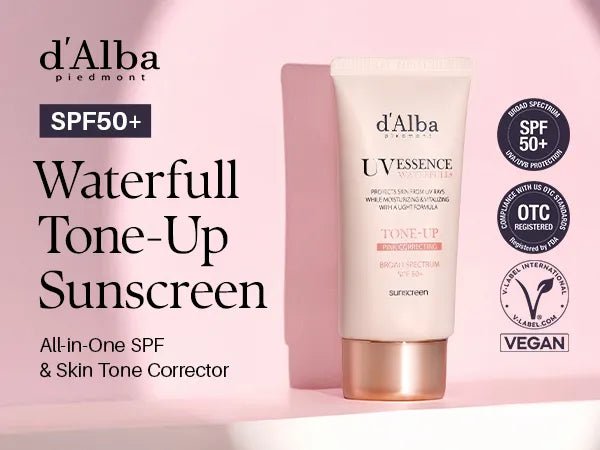 [d'Alba] UV Essence Waterfull+ Tone - up Pink Correcting Sunscreen OTC Ver. (US FDA STANDARD) 50ml - Palace Beauty