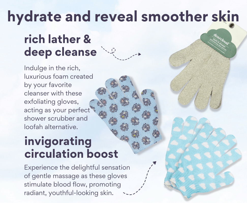 [dearcloud] X Keith Haring Super Fresh Exfoliating Spa Gloves eco - friendly & reusable [1pair(2gloves)] - Palace Beauty