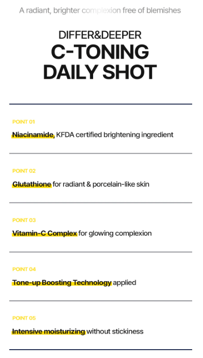 [DIFFER&DEEPER] C - Tox for Daily Shot (2.5ml/0.08fl.oz) X 10ea - Palace Beauty