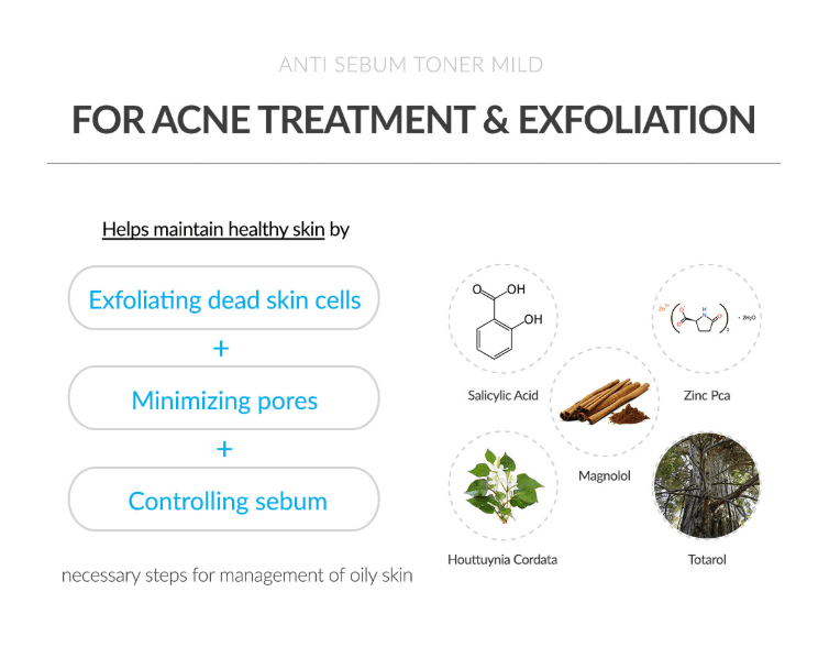 [dr.eslee] Anti - Sebum Oily Skin Care Toner Mild (60ml) - Palace Beauty
