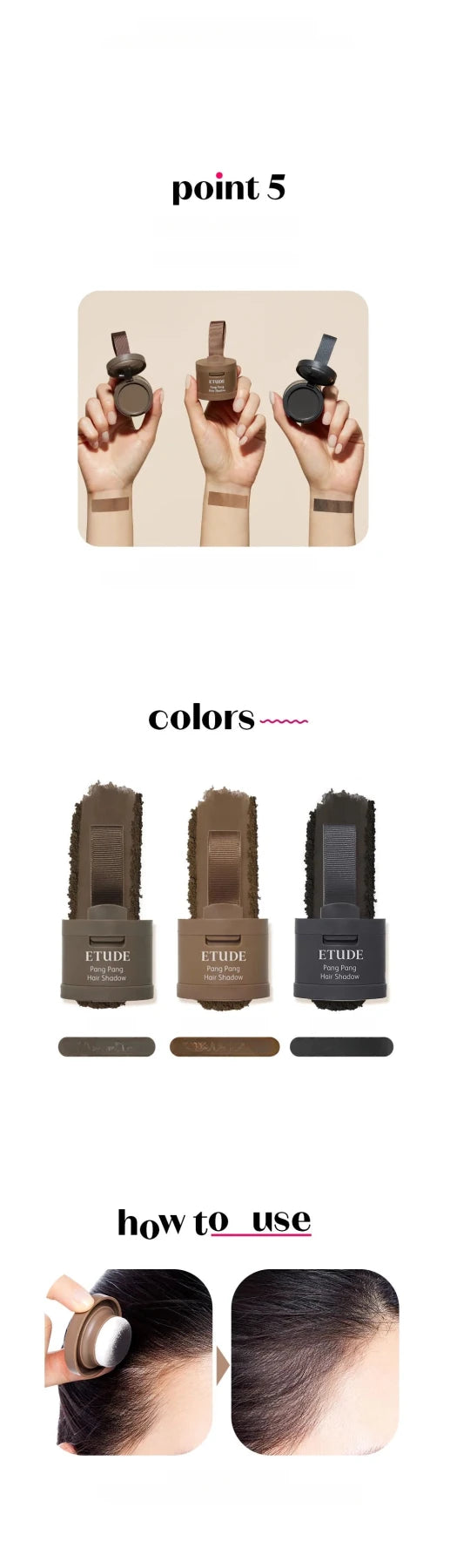 [ETUDE] Pang Pang Hair Shadow 3.5g (3 colors) - Palace Beauty