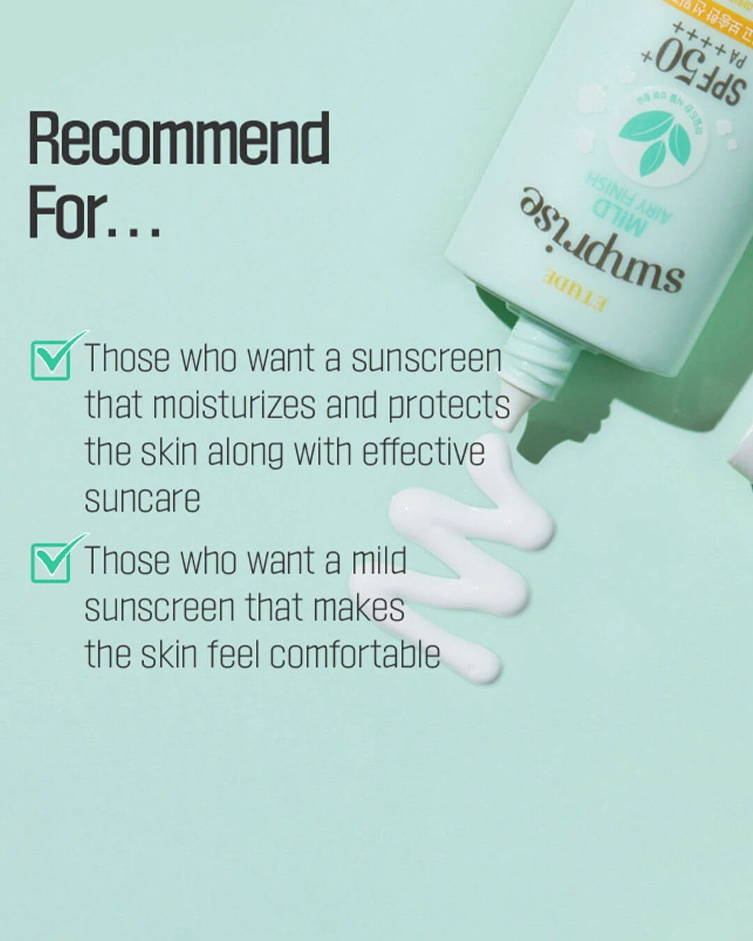 [Etude] Sunprise Mild Airy Finish Sun Milk SPF50+ Broad Spectrum - Palace Beauty