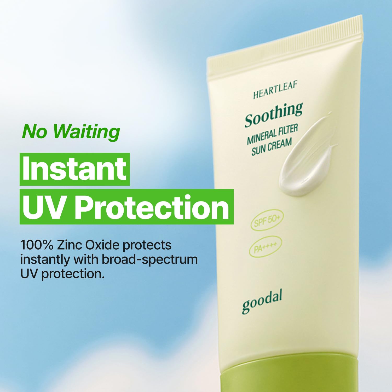 [goodal] Heartleaf Soothing Zinc 100 Mineral Sunscreen SPF50 Broad Spectrum 50ml - Palace Beauty
