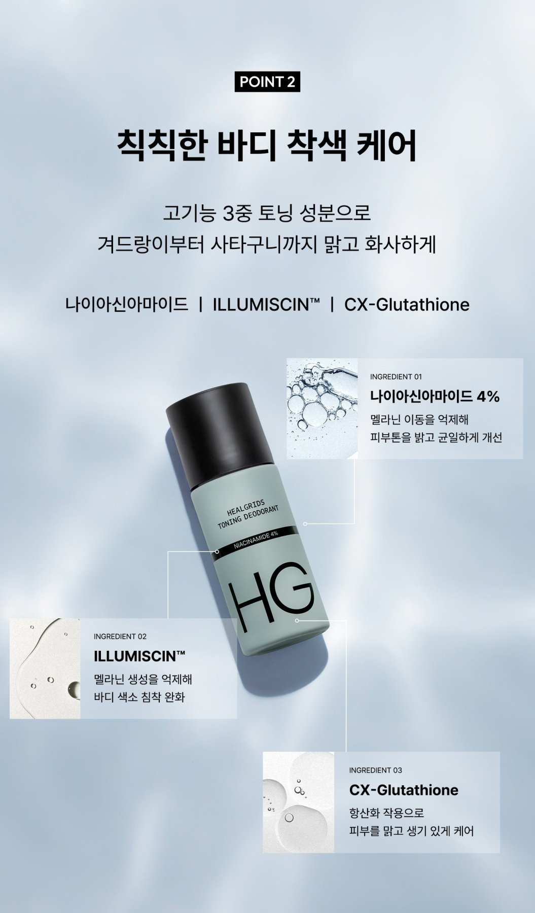 [HealGrids] Toning Dedorant Niacinamide 4% - Palace Beauty