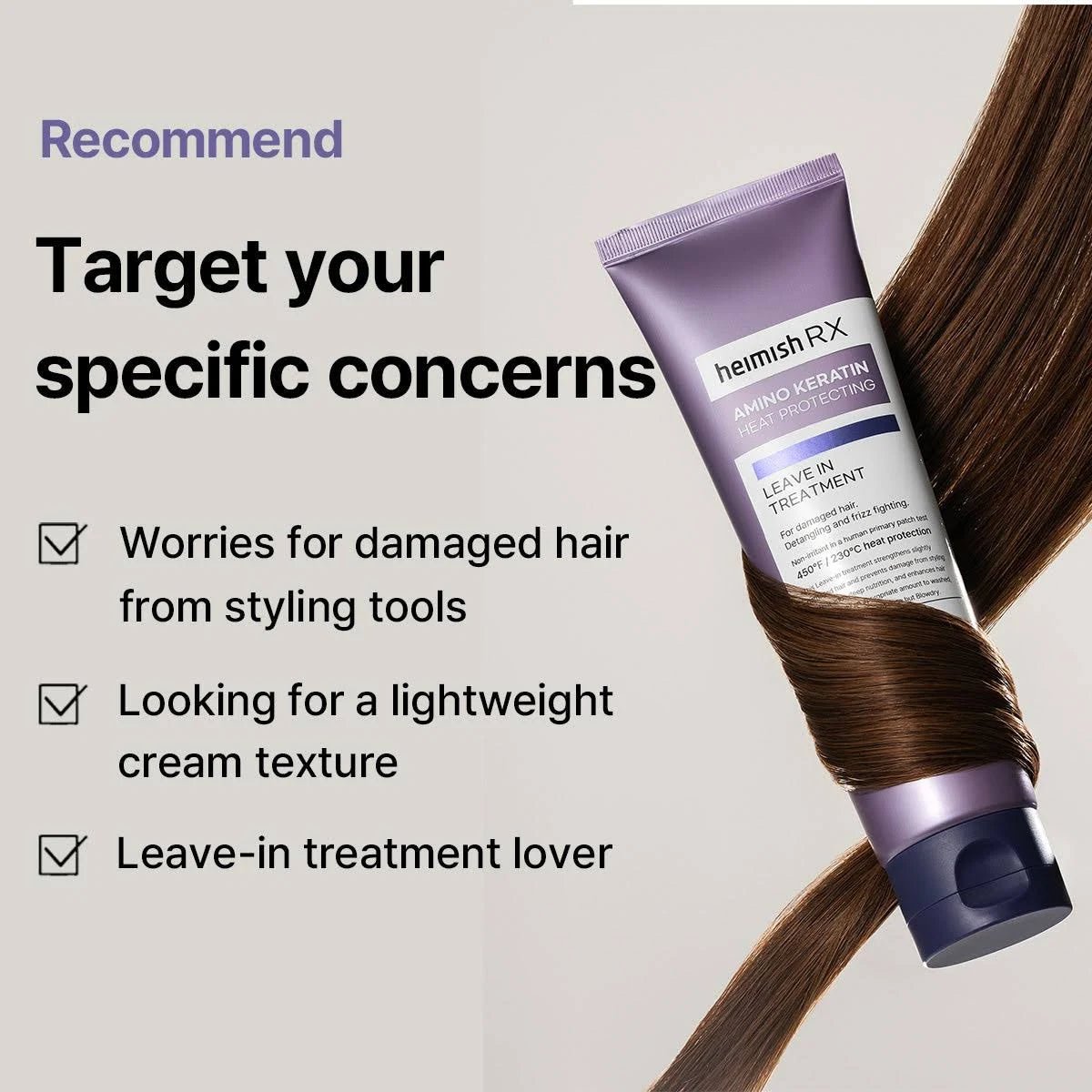 [heimish] RX Amino Keratin Heat Protecting Leave In Treatment 150ml - Palace Beauty
