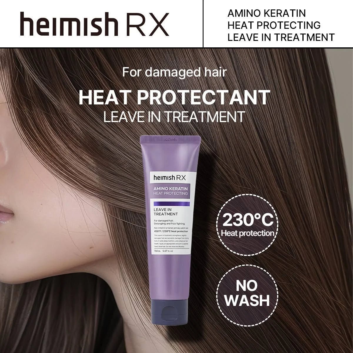 [heimish] RX Amino Keratin Heat Protecting Leave In Treatment 150ml - Palace Beauty