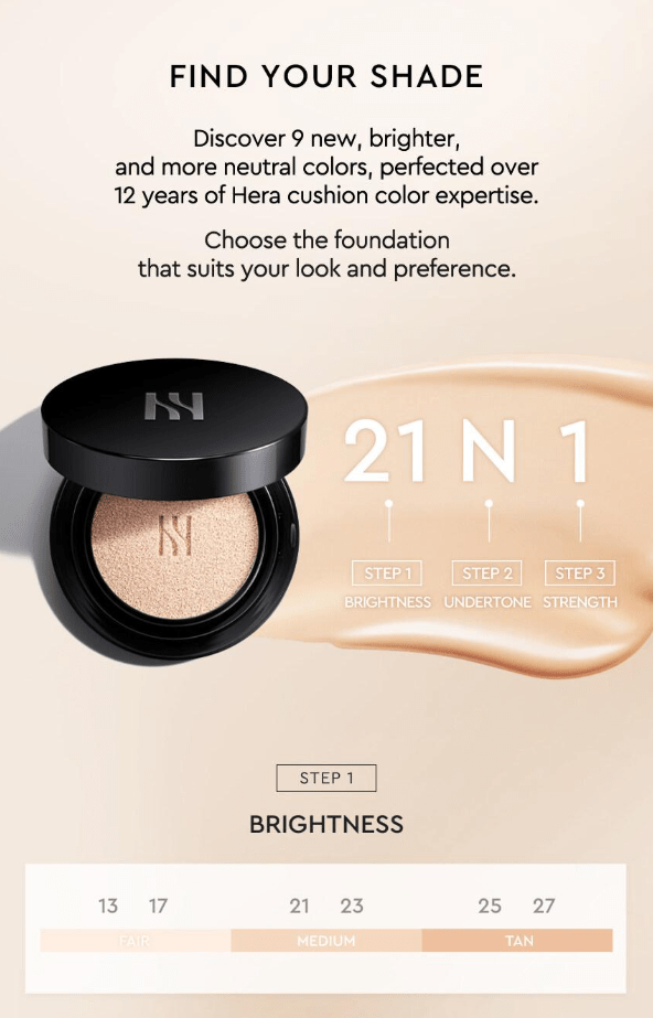 [HERA] Black Cushion Foundation SPF34/Pa++ 24H Skin Fit Cover (with refill) latest version - Palace Beauty