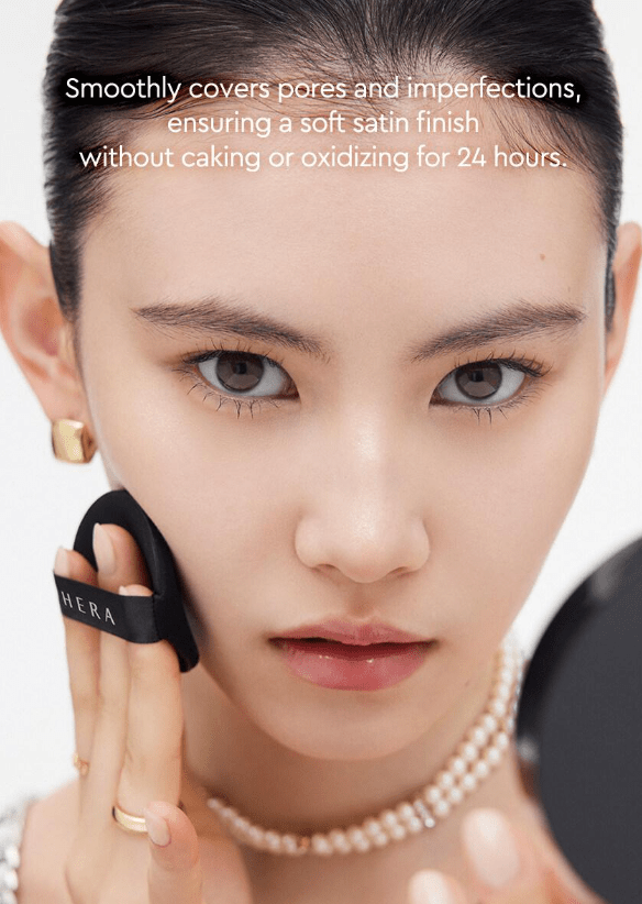 [HERA] Black Cushion Foundation SPF34/Pa++ 24H Skin Fit Cover (with refill) latest version - Palace Beauty