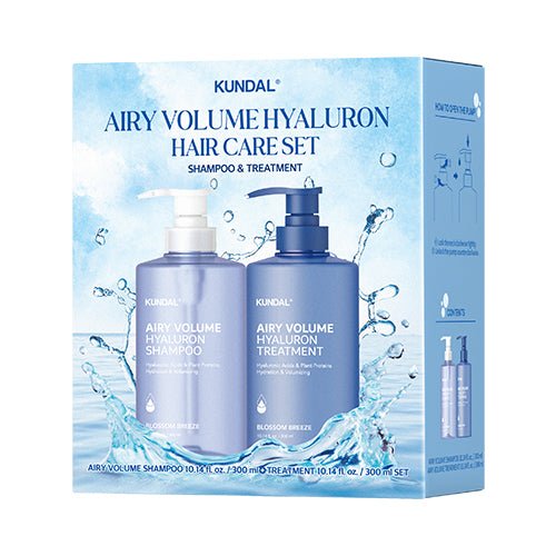 [KUNDAL] Airy Volume Hyaluron Hair Set (Shampoo+Treatment 300ml) Blossom Breeze - Palace Beauty