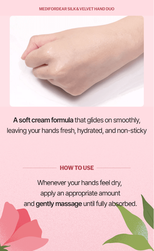 [MEDIfordear] Silk Hand Cream Duo Jasmine&Cherry Blossom (2pc) - Palace Beauty