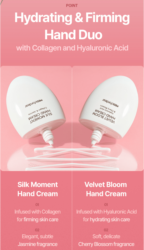 [MEDIfordear] Silk Hand Cream Duo Jasmine&Cherry Blossom (2pc) - Palace Beauty