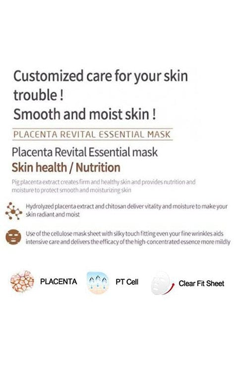 [MEDIHEAL] Placenta Essential Mask [1 or 1box(10pcs)] - Palace Beauty