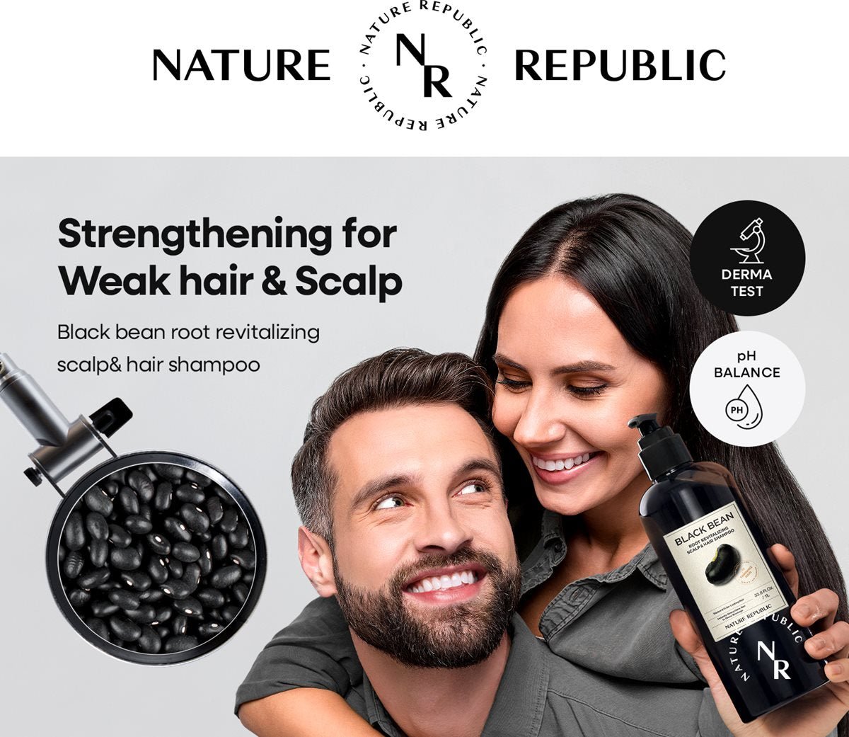 [Nature Republic] Black Bean Anti - Hair Loss Shampoo (1L/33.8fl.oz) - Palace Beauty