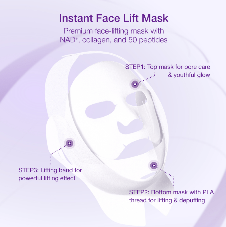 [numbuzin] No. 9 NAD Bio Lifting - sil Full Face Pack Sheet 4ea Set (+Fabric Lifting Band) - Palace Beauty