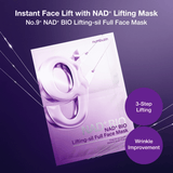 [numbuzin] No. 9 NAD Bio Lifting - sil Full Face Pack Sheet 4ea Set (+Fabric Lifting Band) - Palace Beauty