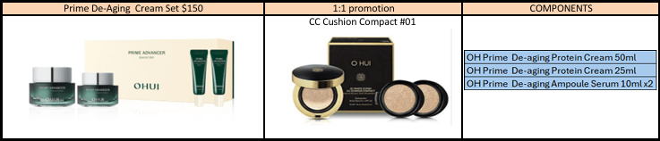 [OHUI] Prime Advancer De - Aging Protein Cream Set + FREE GIFT - Palace Beauty