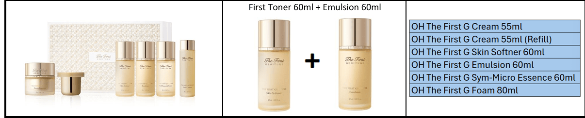 [OHUI] The first Geniture Cream Set (55mlX2) + FREE GIFT: Softener&Emulsion(60Ml/2.0fl.oz) - Palace Beauty