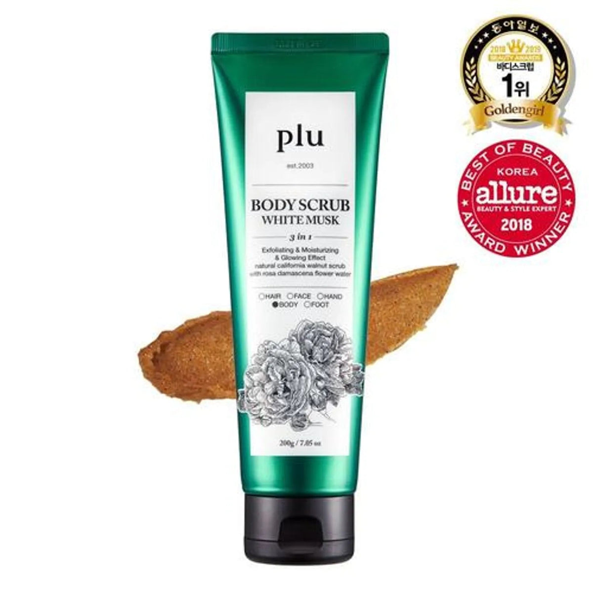 [plu] Body Scrub White Musk 200g - Palace Beauty