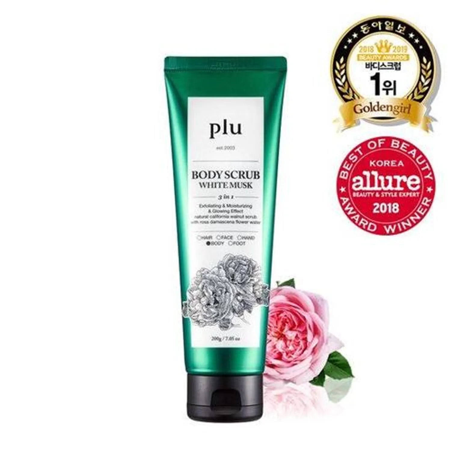 [plu] Body Scrub White Musk 200g - Palace Beauty