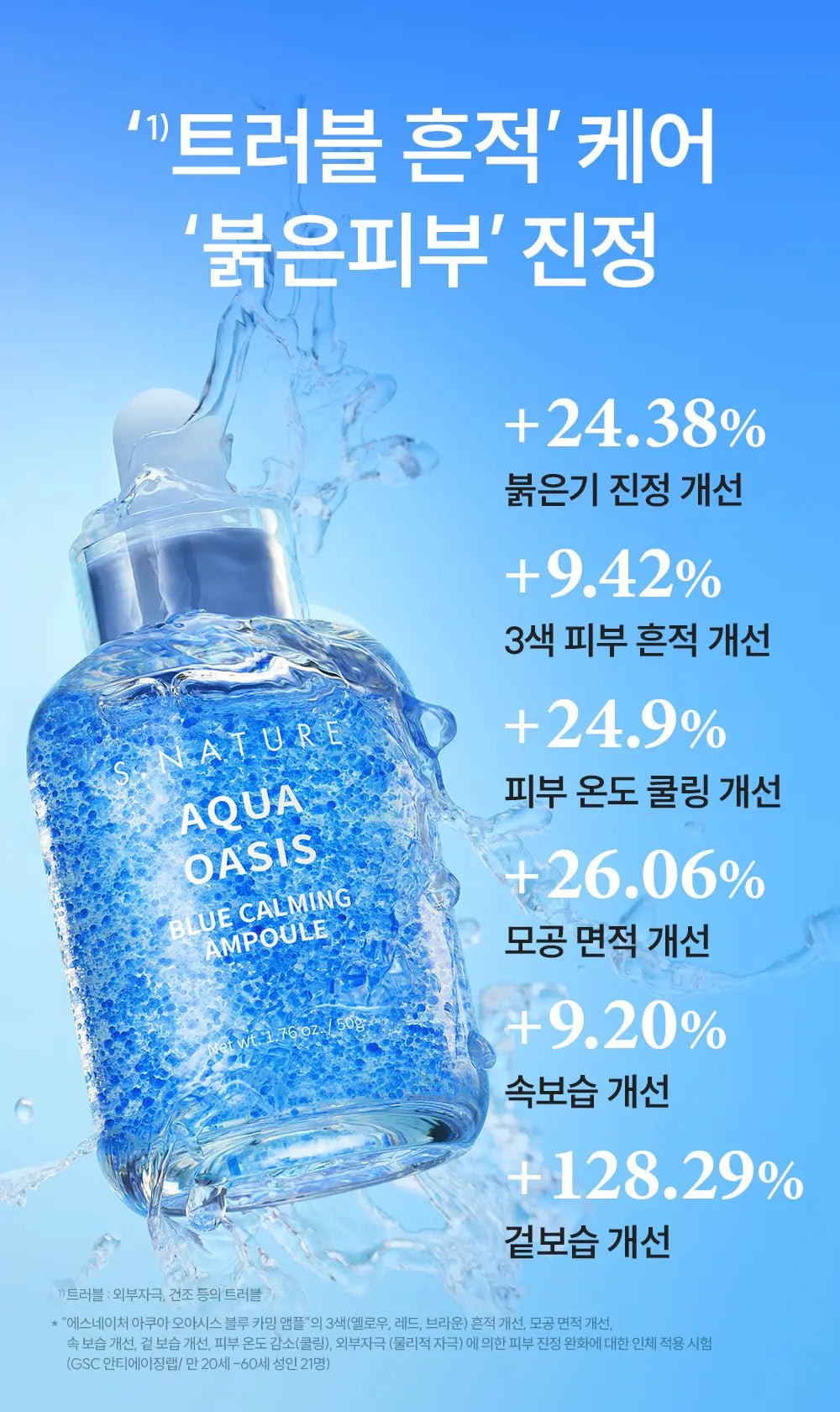 [S.Nature] Aqua Oasis Blue Calming Ampoule 50ml - Palace Beauty