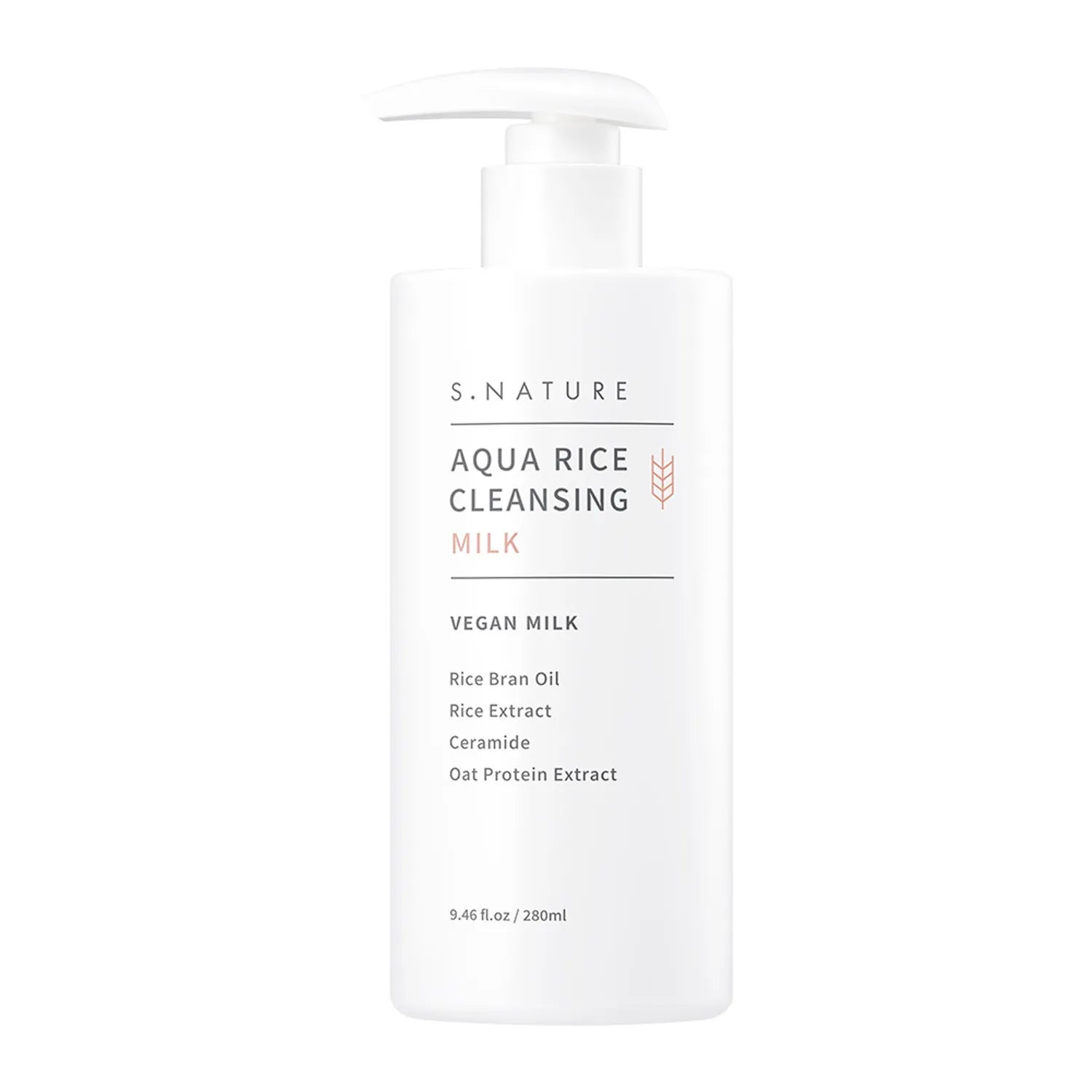 [S.NATURE] Aqua Rice Cleansing Milk 280ml - Palace Beauty