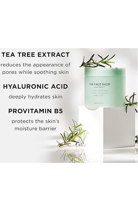 [THE FACE SHOP] Tea Tree Toner Pads (150Ml/5.0fl.oz) - Palace Beauty