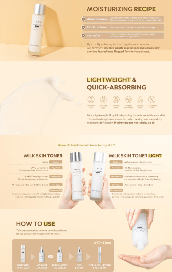 [TIRTIR] Milk Skin Toner Light 150ml - Palace Beauty