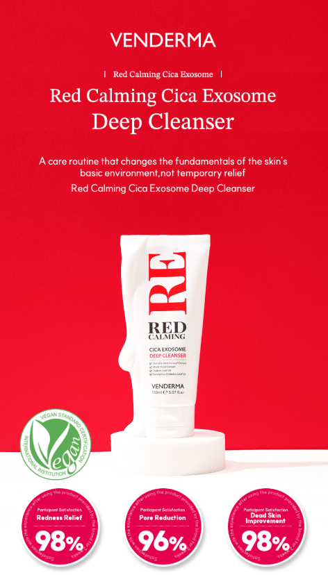 [VENDERMA] Red Calming Cica Exosome Deep Cleanser 150ml - Palace Beauty