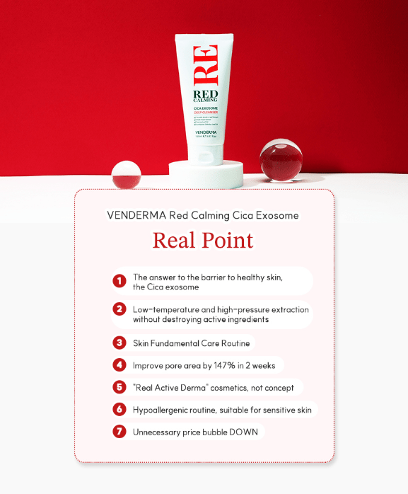 [VENDERMA] Red Calming Cica Exosome Deep Cleanser 150ml - Palace Beauty