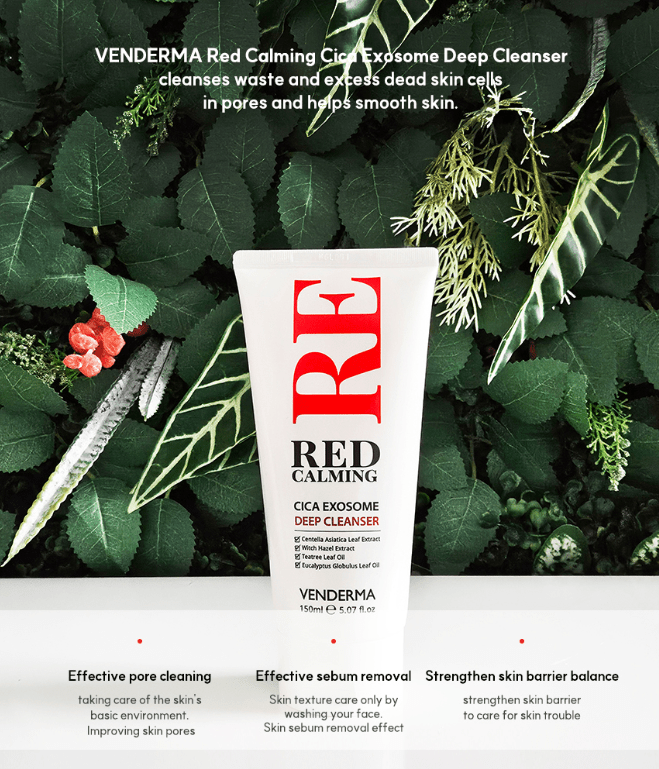 [VENDERMA] Red Calming Cica Exosome Deep Cleanser 150ml - Palace Beauty