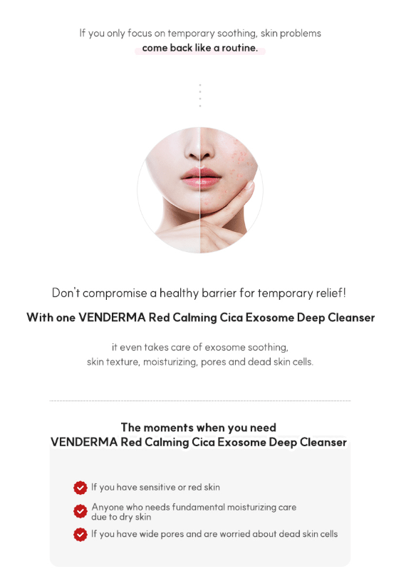 [VENDERMA] Red Calming Cica Exosome Deep Cleanser 150ml - Palace Beauty