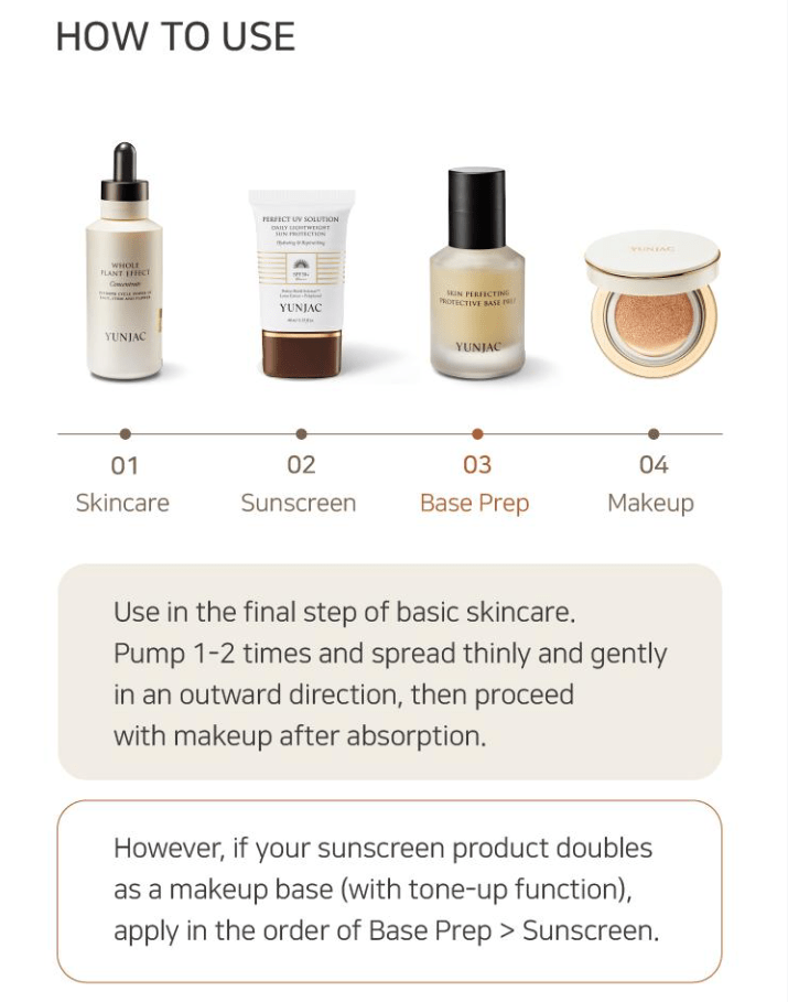 [YUNJAC] Skin Perfecting Protective Base Prep (40ml) - Palace Beauty